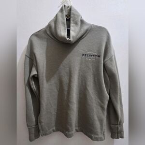 Peloton Women's Funnel Neck Pullover Sweater, size XS, color Green Thumb Holes